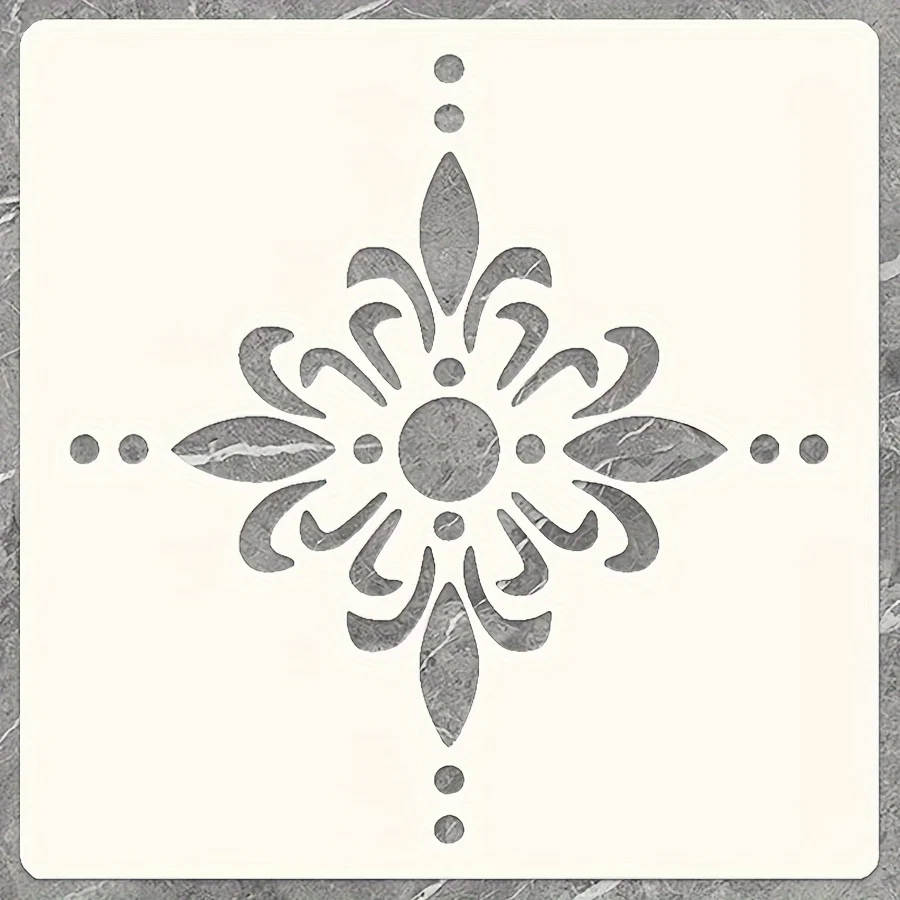2-Pack 8x8in Reusable Painting Templates for Home Decor Wall Floor Tile Furniture DIY Art Craft Tutorials