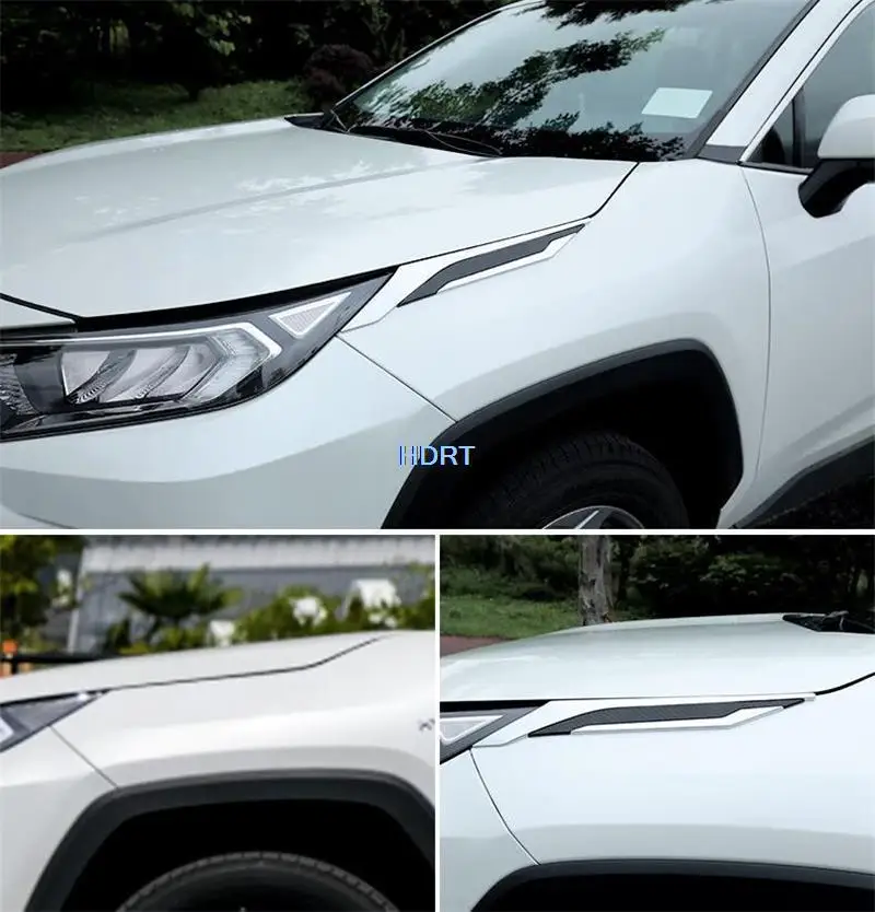 Car Styling For Toyota RAV4 2020 + Rear View Mirror Boot Door Trunk Grille Trim Tail Gate Molding Front Hood Strip Head Light