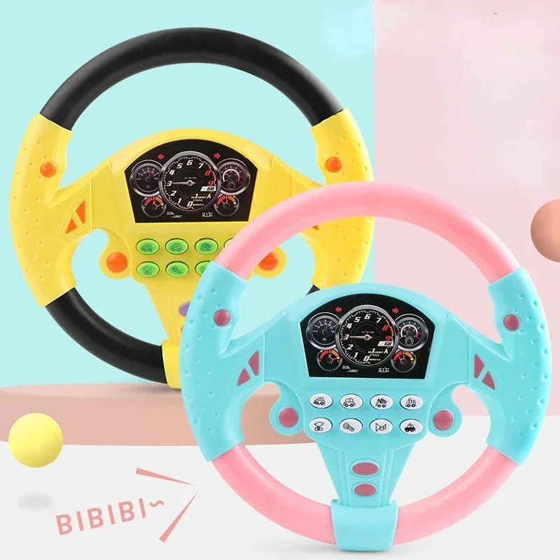 New Kids Simulate Driving Car Copilot Steering Wheel Eletric Baby Toy with Sound Musical Educational Stroller Driving Vocal Toys