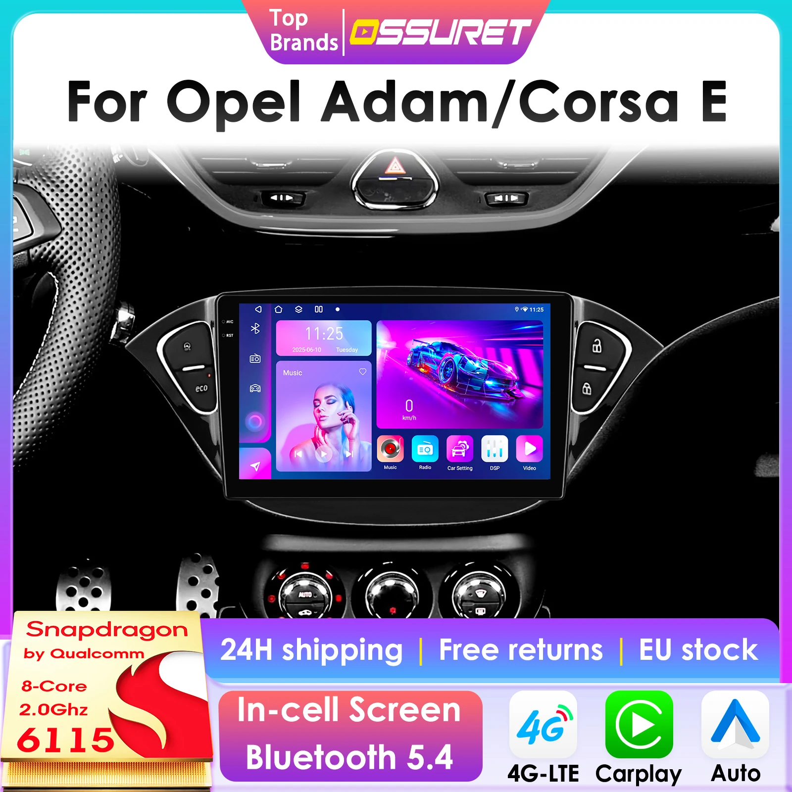 Radio Para Auto Android 14 Con Cámara De 360° De 9 Pulgadas Para Opel Adam 2013-2016, Opel Corsa E 2015-2019, Reproductor Multimedia Para Auto, Carplay, Android Auto 6115 — -61%, 213.22€ Coupon, from 130.88€ – 61% descuento – €130.88