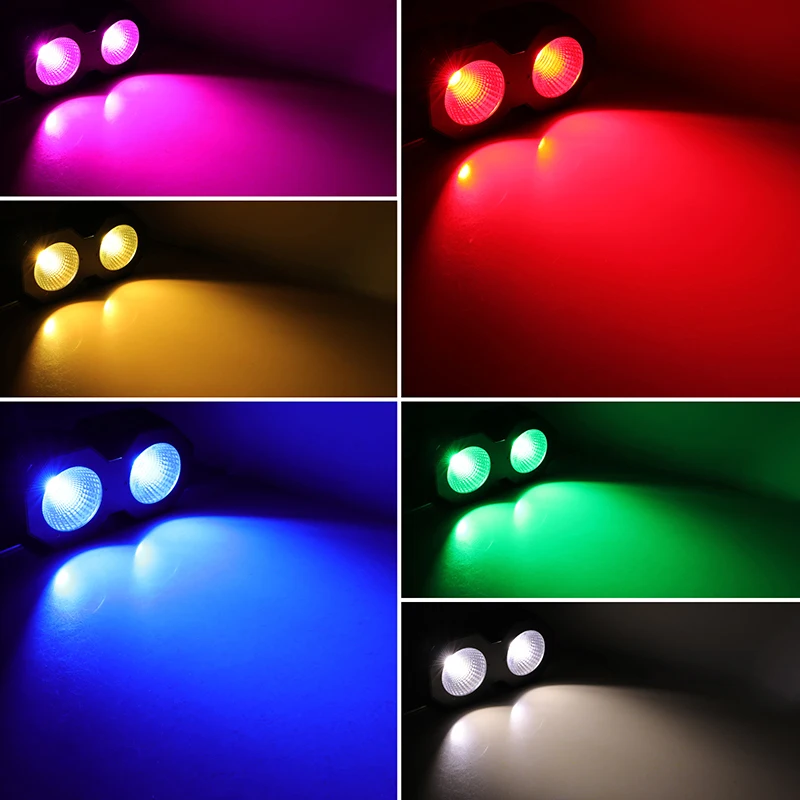 100W COB LED Blinder Stage Par Light 2 Eyes RGBW Audience Light With Sound Activation DMX512 Control For DJ Party Disco Wedding