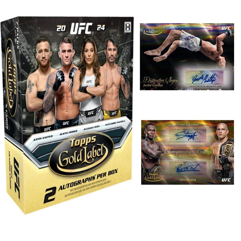 Золотая этикетка Topps 2024 UFC Hobby MMA Star Collection Карты Кожая коробка фирменных карточек 100 лучших звезд Подарки для фанатов