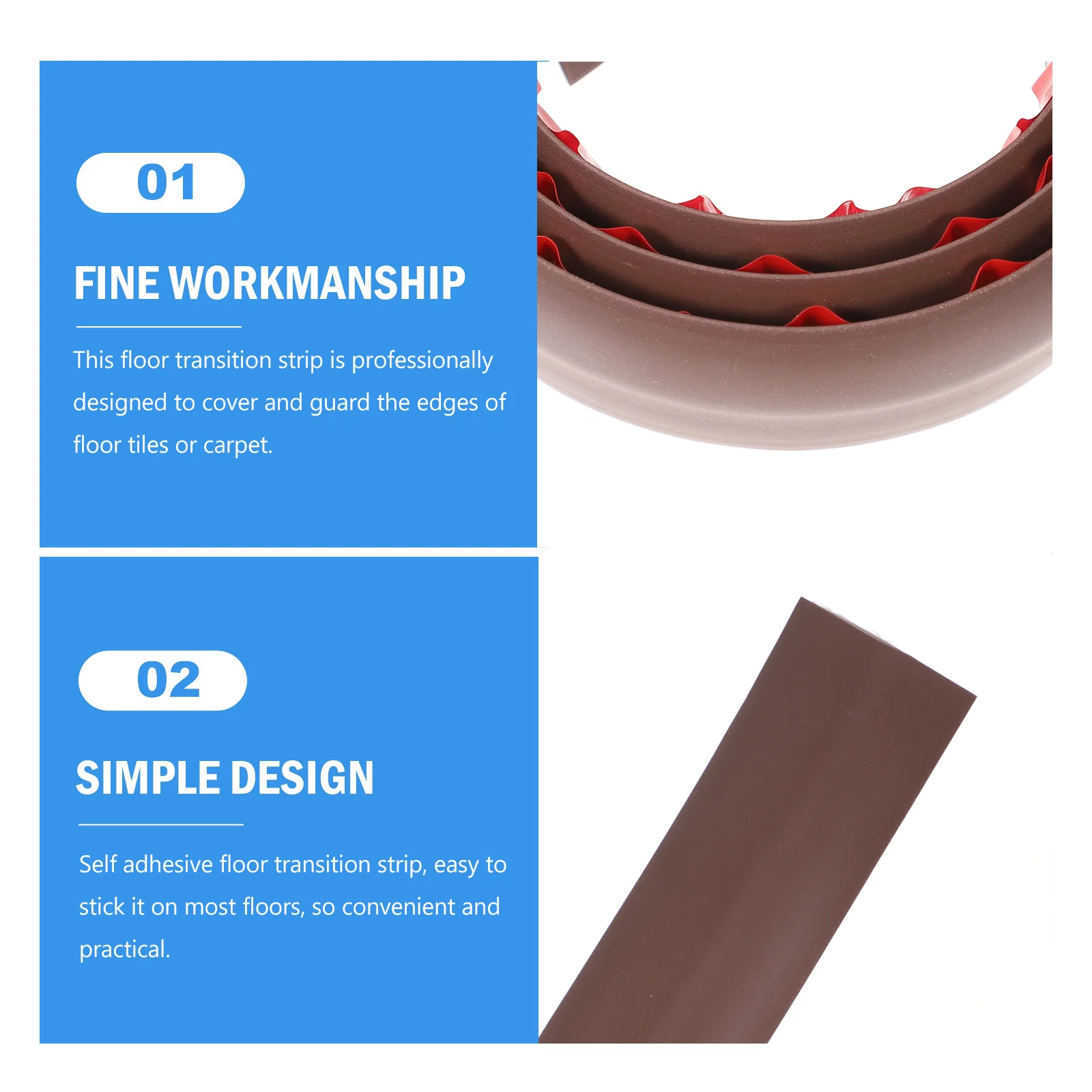 

Floor Transition Strip 60Inch Self Adhesive Pvc Edge Guard For Tile Carpet Trim Flooring Transition Strip Thresholds For