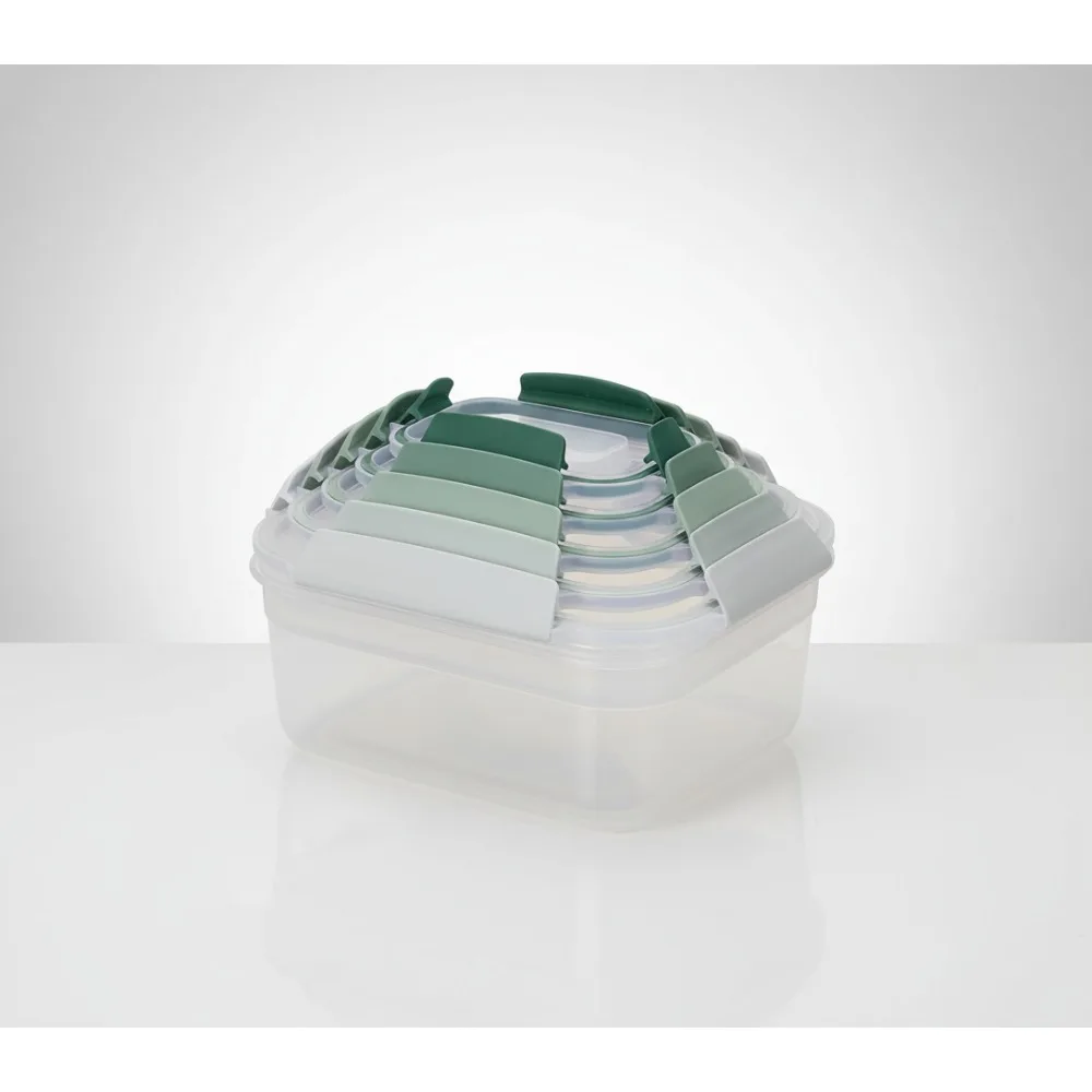 

10-Piece Nesting Food Storage Containers Set, Leakproof Airtight Kitchen Organizer for Home Cooks, BPA-Free Sage Green