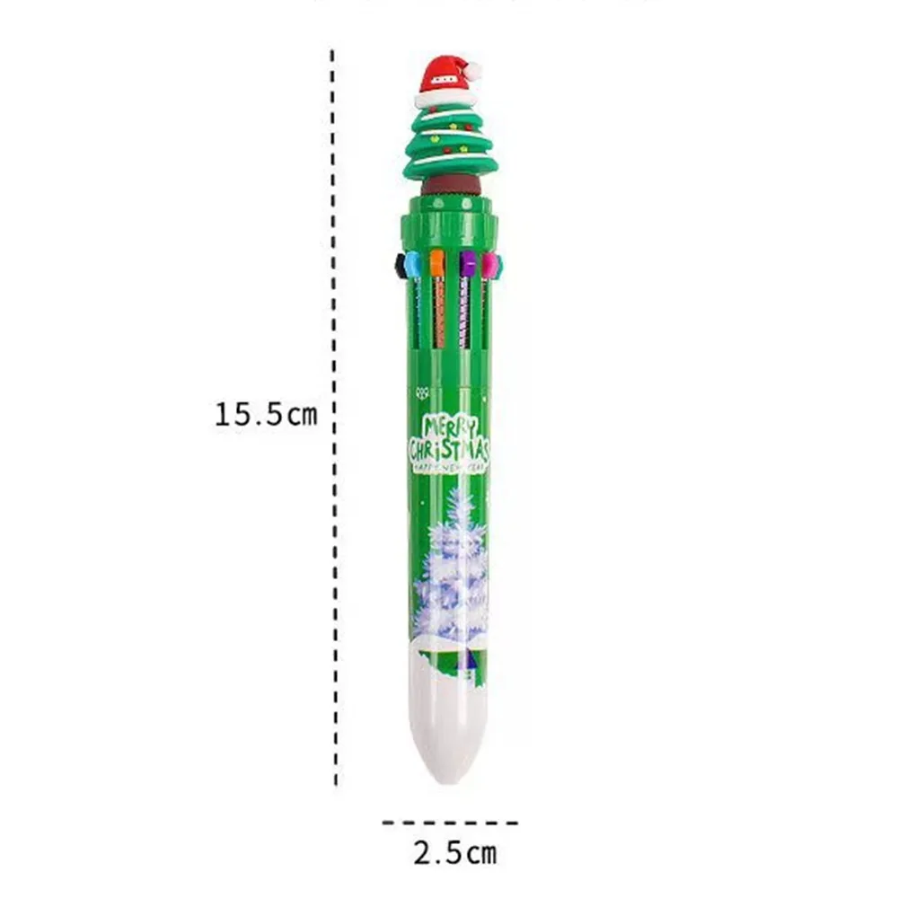 5-20 Pcs Christmas Cartoon Ten Color Pens for Children Birthday Christmas Carnival Party Gifts School Kindergarten Reward Pack