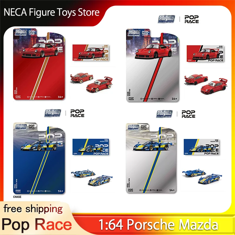 Pop Race Diecast Alloy Car Model 1 By 64 Scale Porsche RWB930 GT Wing Enigma Exclusive Edition Collectible For Collection