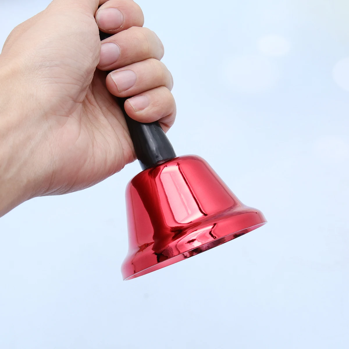 1 Stück Handglocke aus Metall, grün, tragbar, langlebig, Musikinstrument für Kinder, ergonomisch, leicht, für Festivals, Partys, Geschenk