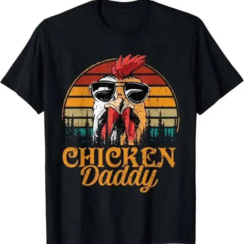 Chicken Daddy Vintage Poultry Farmer Funny Fathers Day Mens T Shirt