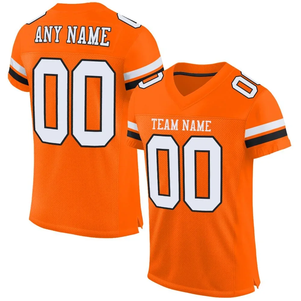 Orange Polyester Customized Football Jersey for Men Football Short Sleeves Athletic Tee Shirts