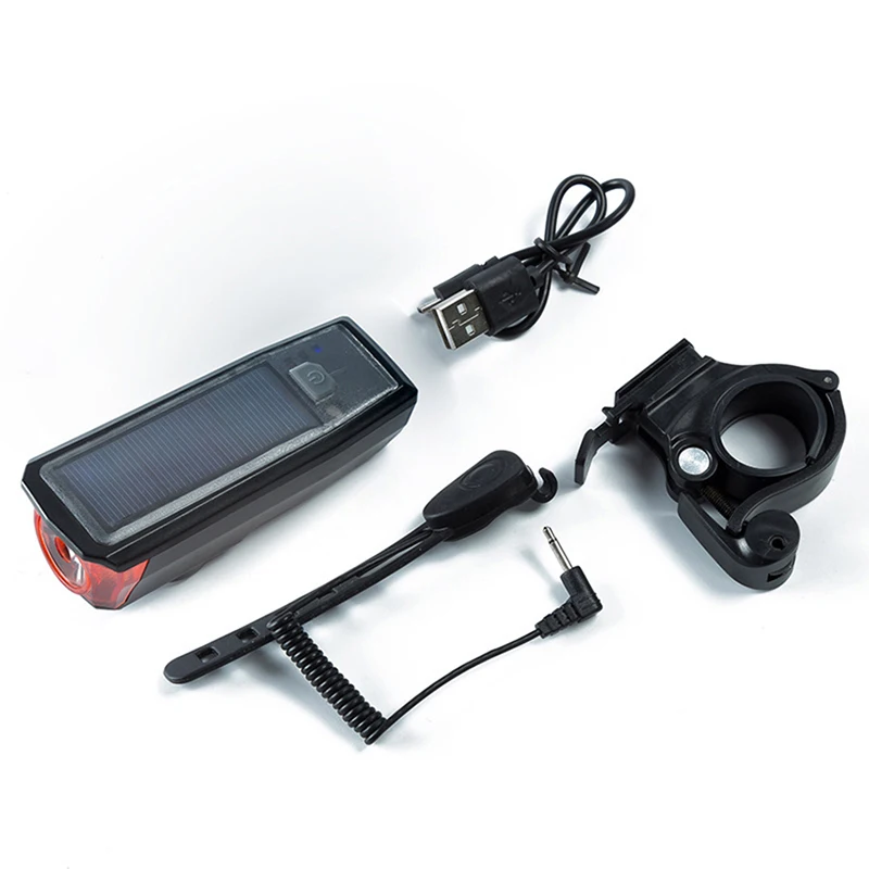 ไฟหน้าจักรยานพร้อมแตร 140dB, ไฟหน้า, ชาร์จ USB, แบตเตอรี่ 2000mAh, 4 โหมดแสง, LED, ปั่นจักรยานเสือภูเขา