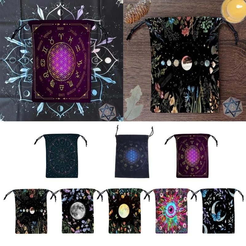

Divinations Tablecloth Oracles Card Deck Table Board Game Bag Drawstring Pouches