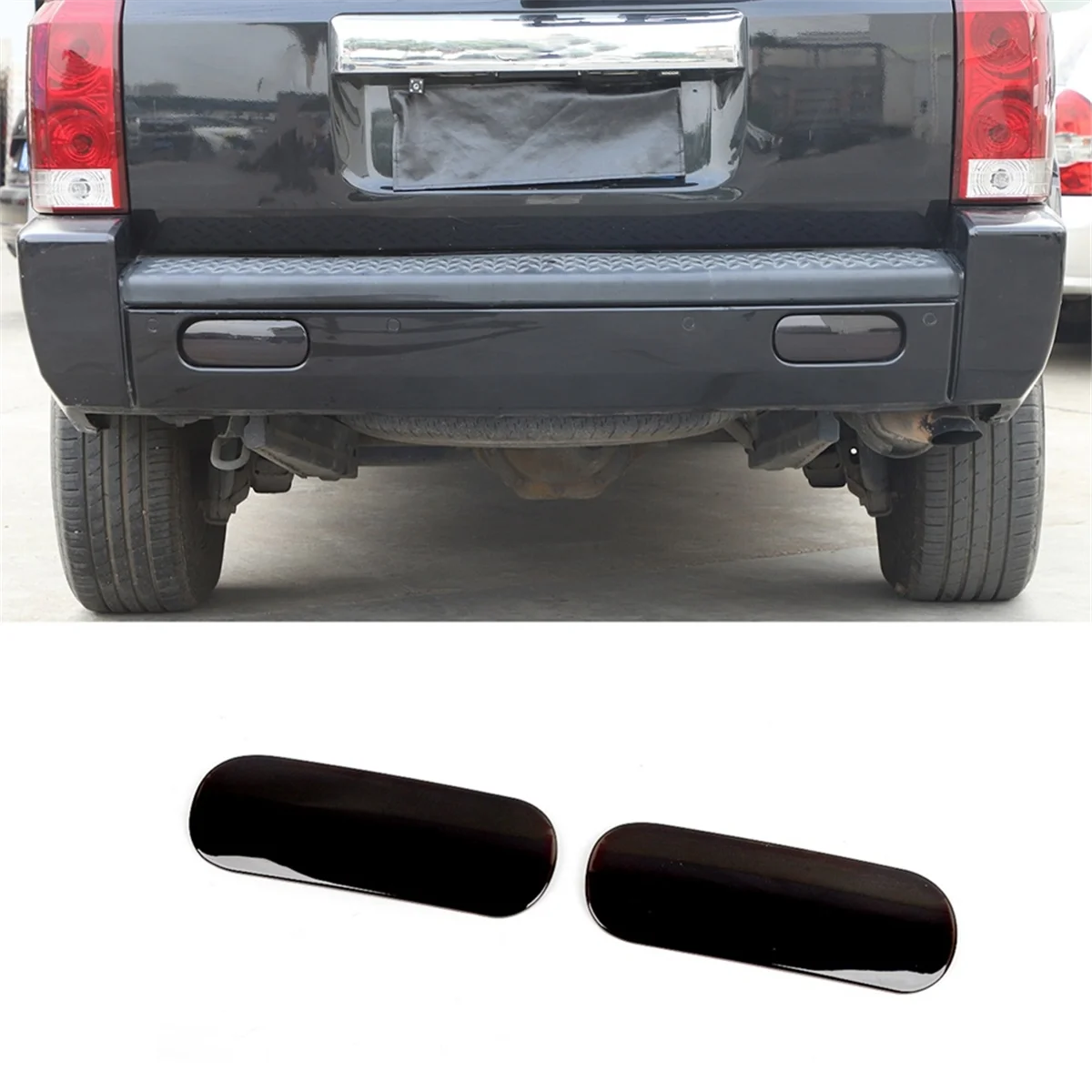 For Jeep Commander 2006-2010 Rear Fog Light Cover Taillight Lamp Cover Decoration Trim Exterior Accessories Smoked Black