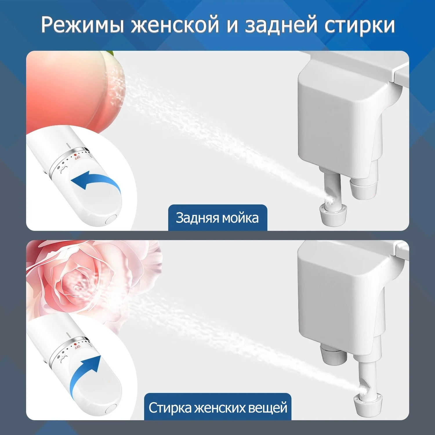 Toilet Seat Bidet Attachment Ultra-Slim Double Nozzle Adjustable Water Pressure Non-Electric Ass Sprayer