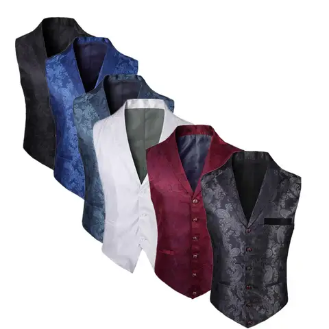 2025 new high-grade jacquard suit collar undershirt sleeveless undershirt billiard clothing magician vest