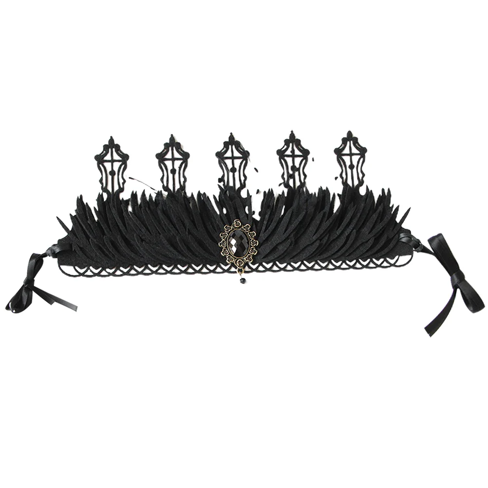 Witch Crown Baroque Retro Halloween Masquerade King Princess Tiara Gothic Style Accessories Women Hair Miss Head Band