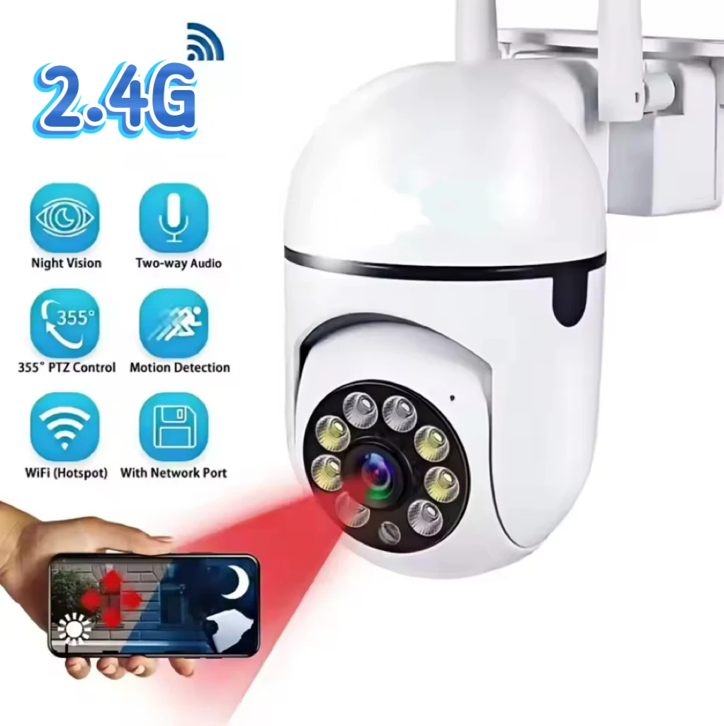 B-2MP Wifi IP Wireless Security Surveillance PTZ Camera 4X Zoom Cameras Tracking Two-way Audio HD Night Color Cam V360PRO APP