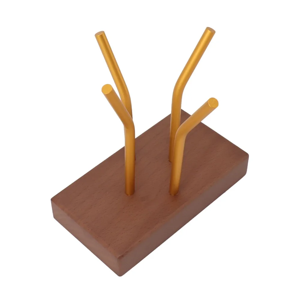 Wooden Base Coffee Filter Holder Decorative Design Stable Support Coffee Filter Stand Wood Texture Securely Stores