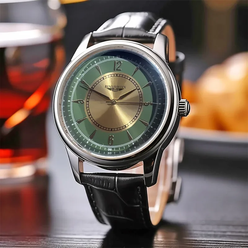 Reloj de pulsera de marca superior para hombre, reloj de negocios de lujo resistente al agua para hombre, nuevo reloj de cuarzo, relojes de cuero para hombre, reloj atractivo 2025