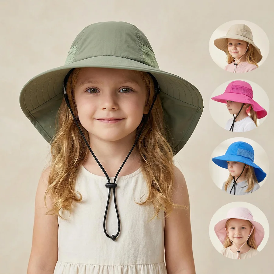 

Children's sun hat for summer, baby sun hat, baby sun protection cap, boys and girls' thin style hooded wide brimmed hat