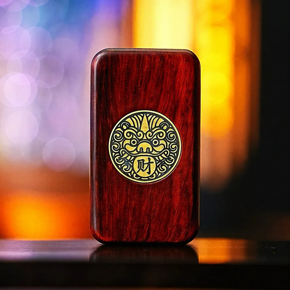 HALOOPLAYER EDC Sandelholz Direct-Push Dichtes Ratschen-Zappelspielzeug zur Desktop-Stressabbau