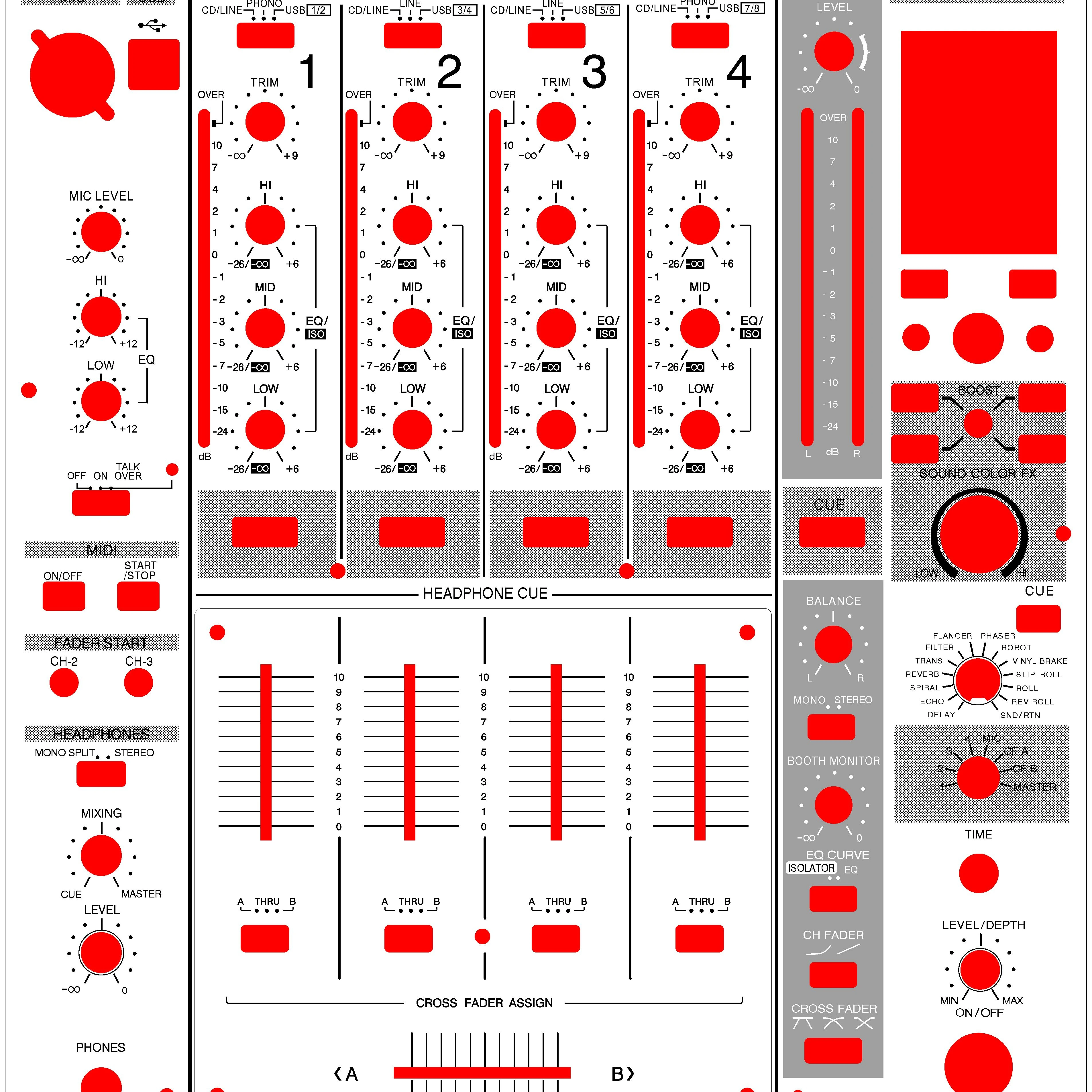 

DJM750 mixer panel DJ film protection paste white limited edition use PVC materials