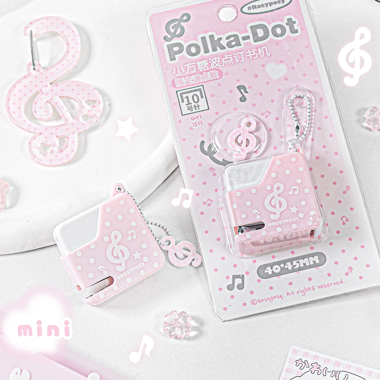 

JIAMEI Kawaii Mini Small Square Sugar Wave Stapler Tool Set Planner Stationery School GiftOffice Supplies Cute Student Stationer