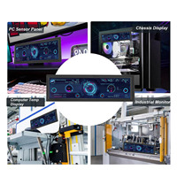 CPU Hardware Temperature Display 178 Degree Angles 8.8 Inch PC Temperature Display 1920x480 Resolution Professional for Laptop