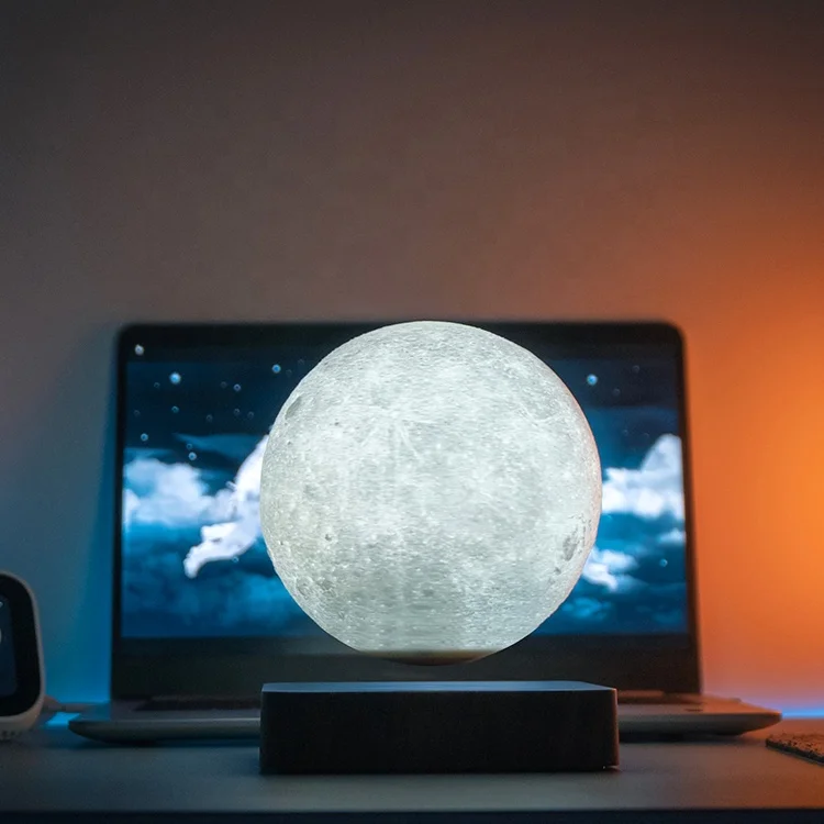 Romantic USB Decorative Interior Atmosphere Lamp Star Baby Night Magnetic Levitation 14cm Moon Bedroom Light