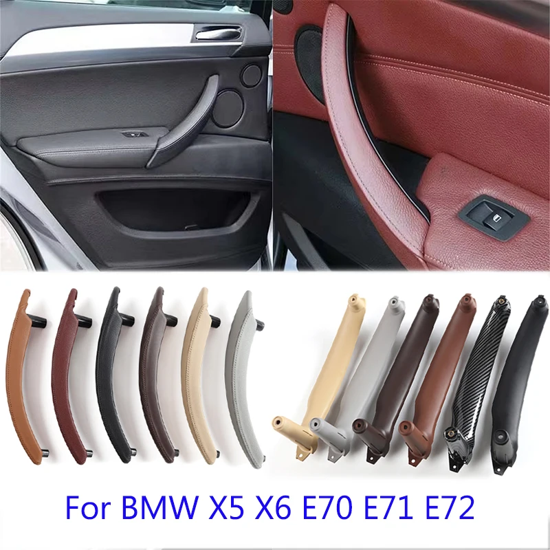 

Интерьер автомобиля левая и правая ручка двери пассажира кожаный чехол замена отделки для BMW X5 X6 E70 E71 E72 2007-2013