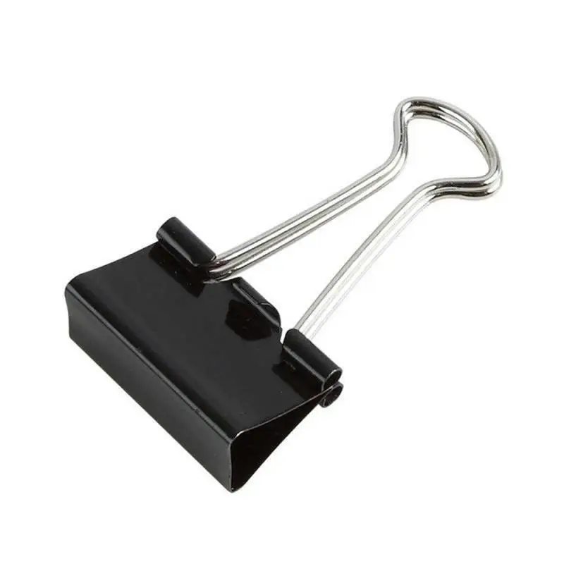 

Paper Clip Black Metal Binder Clips File Binder Clips Office School Stationery Paper Document Clips Grip Clamps 60mm