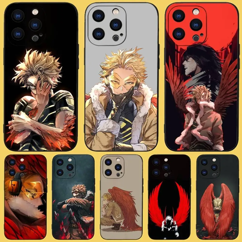 

H-Hawks BNHA M-MHA Phone Case For iPhone 16,15,14,13,12,11,Pro,XS,Max,XR,Plus,E,SE4,Mini Black Fashion Cover