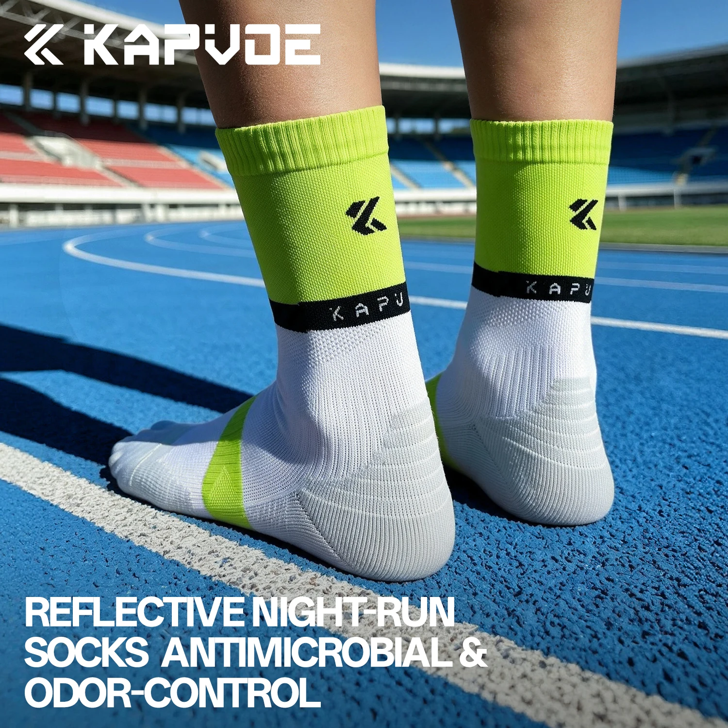 KAPVOE Gradient Compression Sports Socks Antibacterial Anti-Odor Wear Resistant Athletic Socks Running Cycling Marathon Baseball