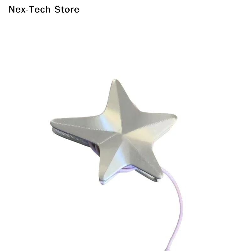[NT]Y2K Star Shaped Earphone Cable Winder Portable Cord Holder Ins Style Headphone Cable Organizer With Keychain Clips Keyring - view 5