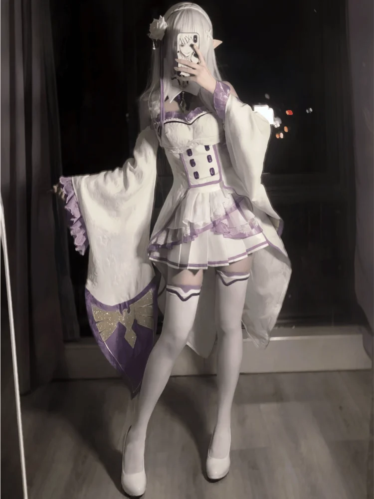 Emilia RE: ZERO Starting Life in Another World Costume Cosplay Set Suit Gorgeous Collection Edition Anime