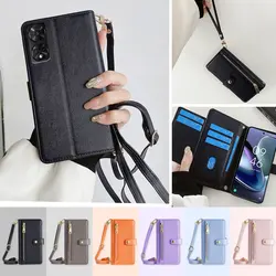 Business Crossbody Case Magnet Buckle Flip Leather Wallet Case for TCL 505 502 501 50 SE XL 50 5G 40 NxtPaper 4G With 2 Lanyard