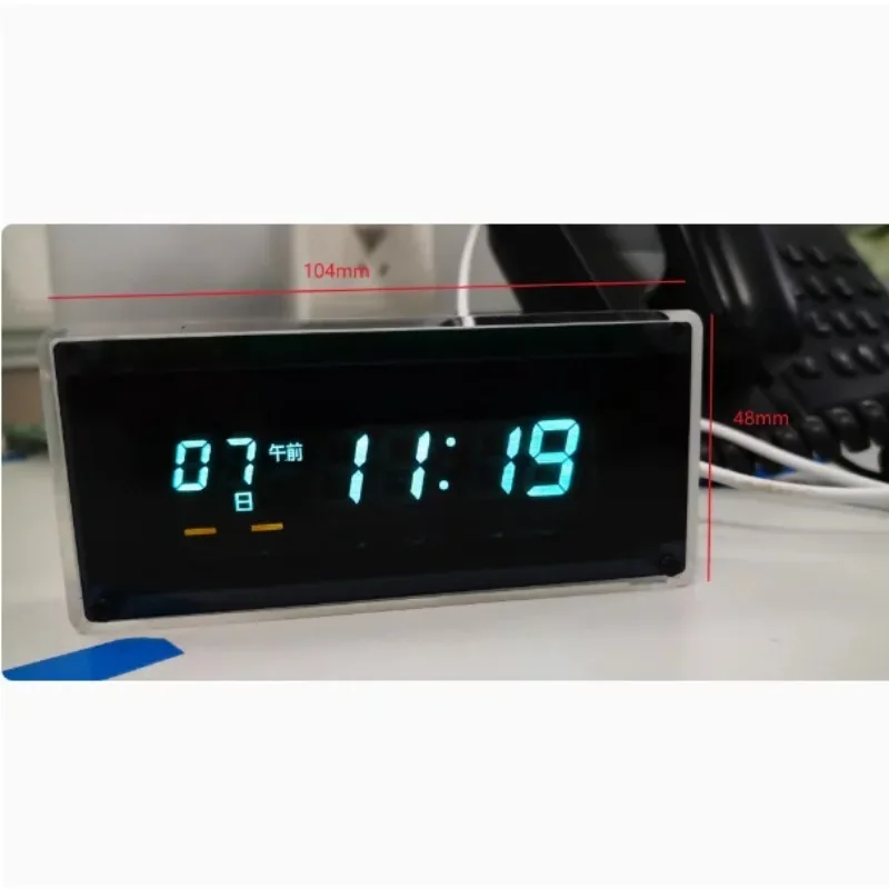 Desktop VFD Clock Vacuum Fluorescent Screen  VFD Clock WIFI Clock Supports Daylight Saving Time