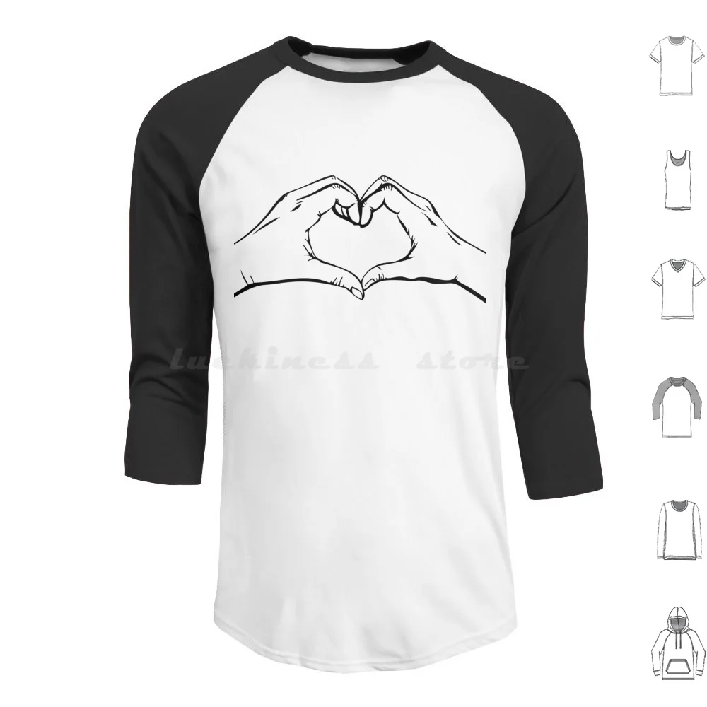 Love-Hands Heart Hoodies Long Sleeve Love Heart Friend Hands Arms Hipster Modern Mod Texture Fingers Sign Symbol