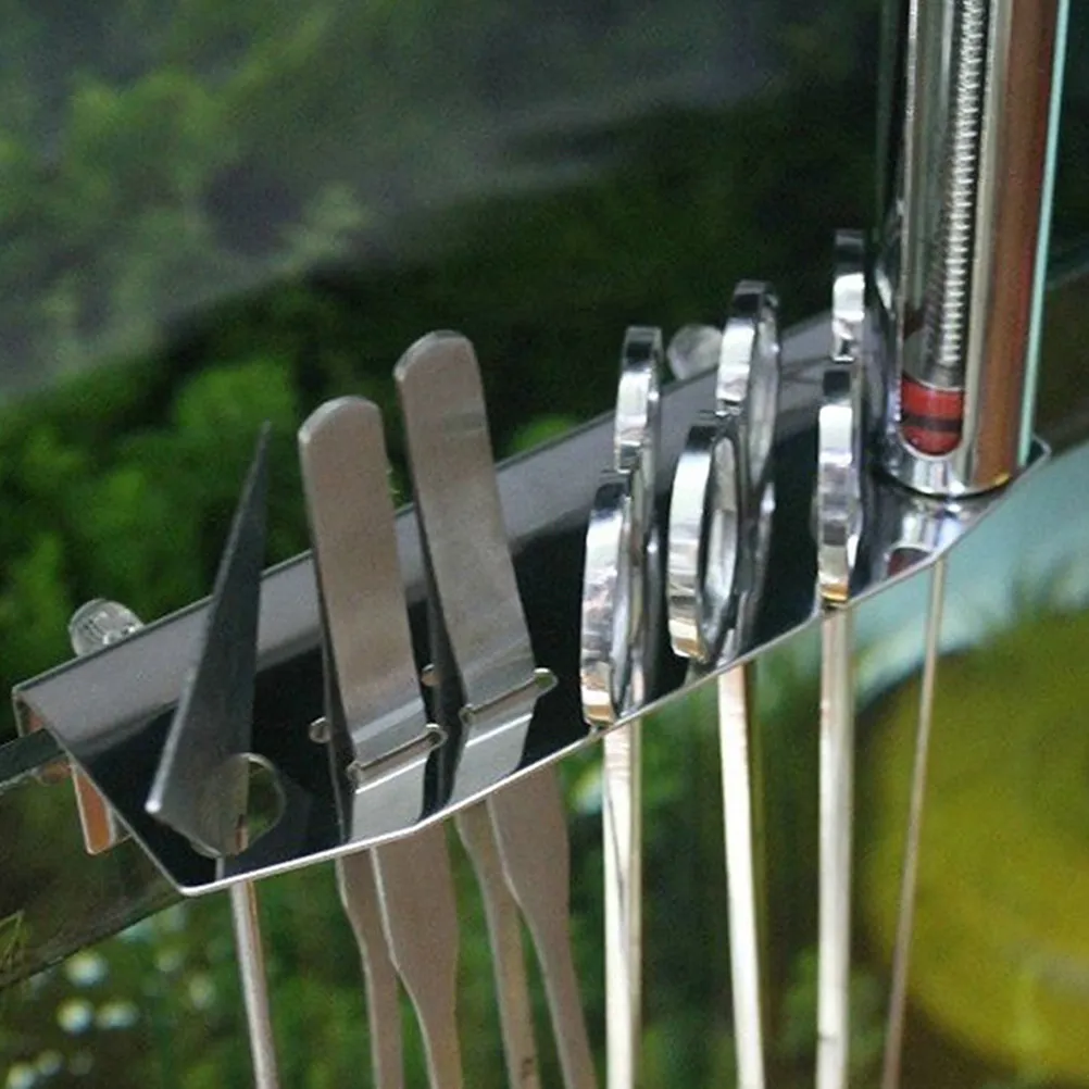 24 Cm Stainless Steel Aquatic Tool Holder Anti-Corrosive Dual Mounting Option Fish Tank Tweezers Scissors Spatula