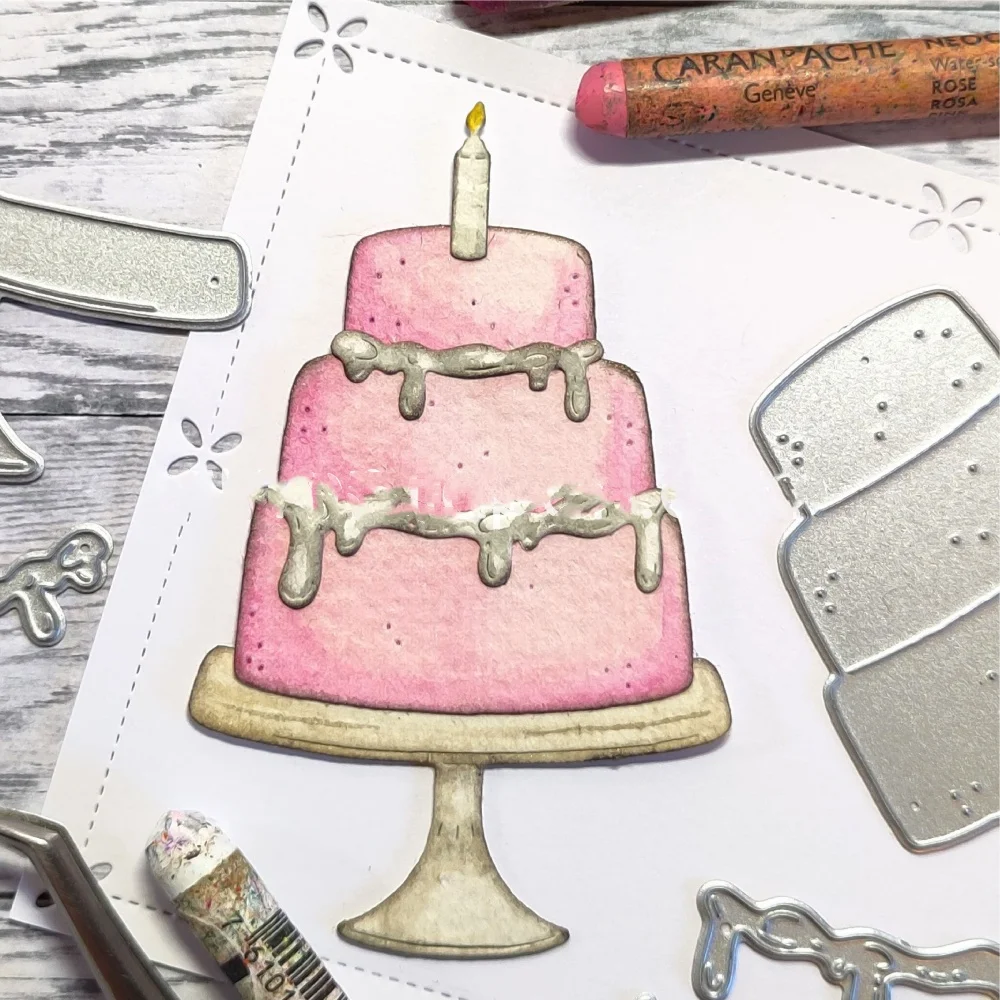 

Birthday Cake Metal Cutting Dies For DIY Scrapbooking Album Stamp Make Paper Greeting Card Handmade Embossing New Arrival