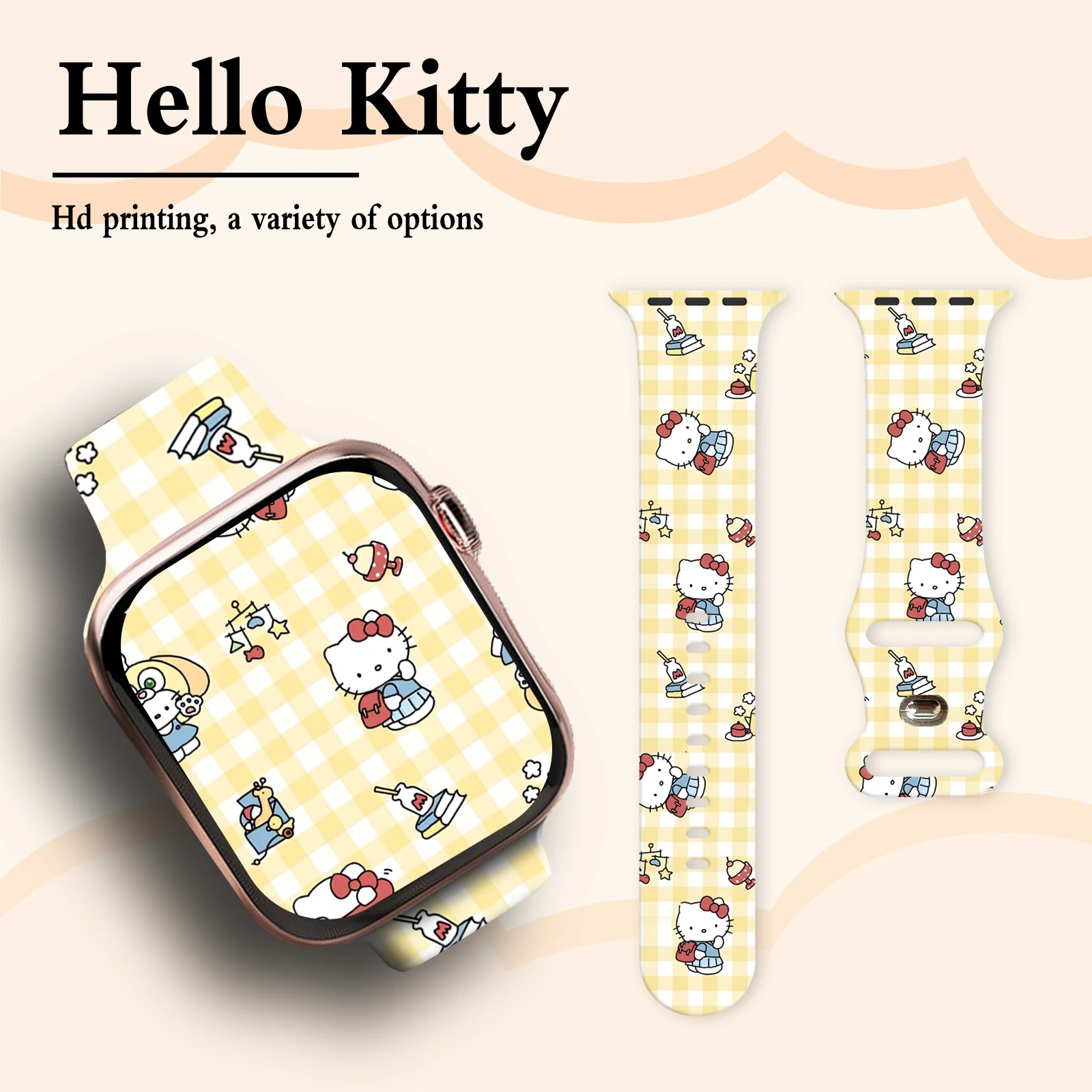 

Sanrio Series 8 Strap for Apple Watch 10 9 8 7 SE Silicone Band Replaceable Bracelet for iWatch 46mm 44mm 42mm 41mm Watchband