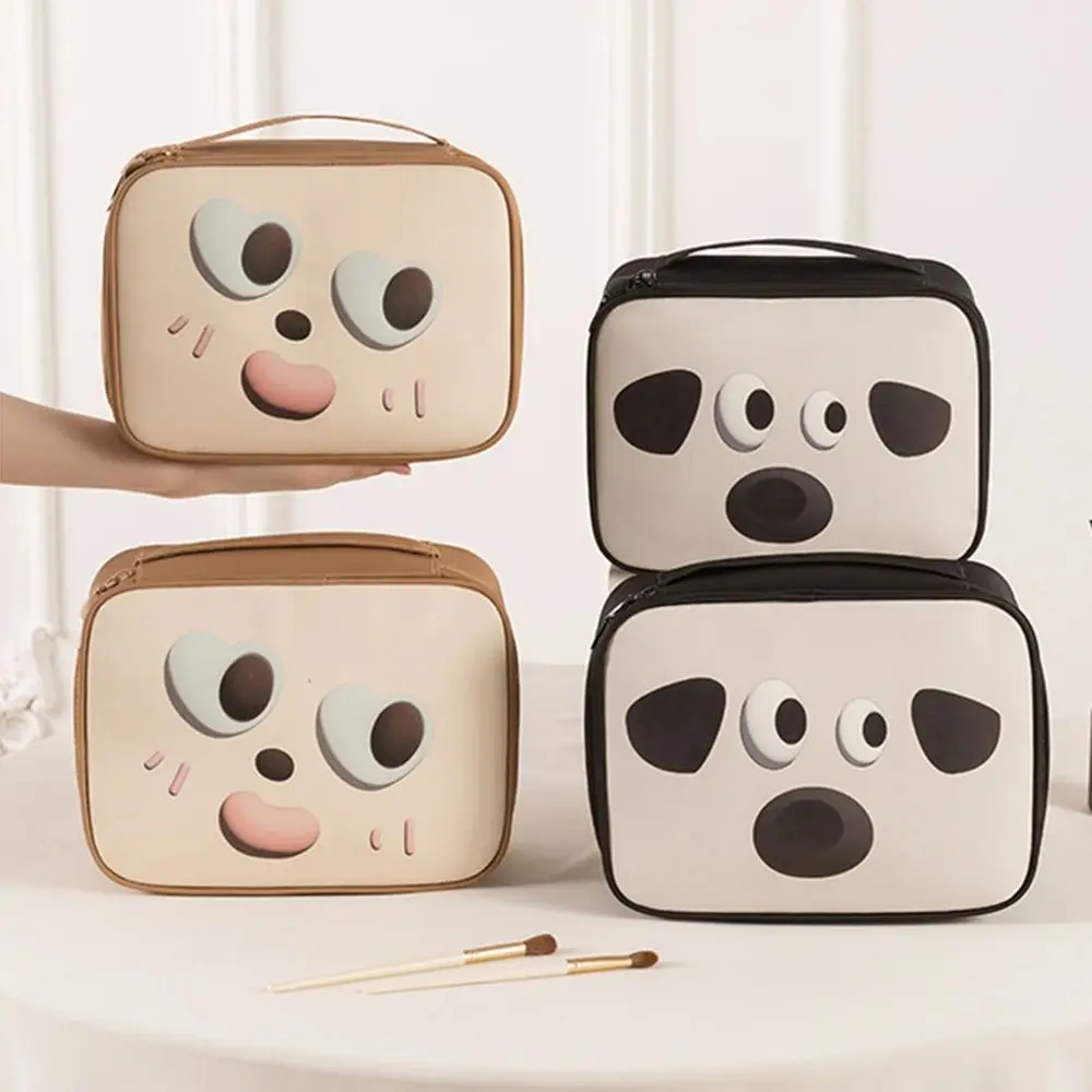 

Comfortable Handle Cartoon Pattern Makeup Bag Large Capacity Waterproof Women's Cosmetics Handbag Adjustable Single/Double Layer