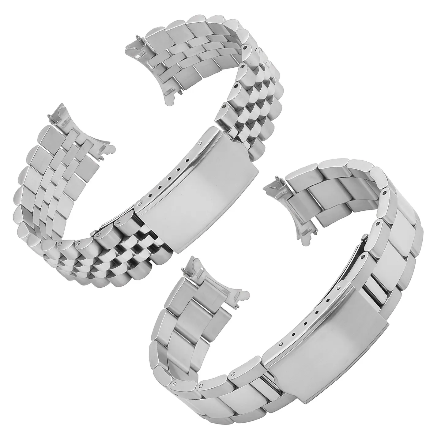 Bracelet en acier inoxydable de 19mm pour Seiko No 5 Sxns80 Snxs79 Snxs77 Snxs73 SNXS75, bracelet de montre incurvé, fermoir plié, accessoires de montre pour hommes
