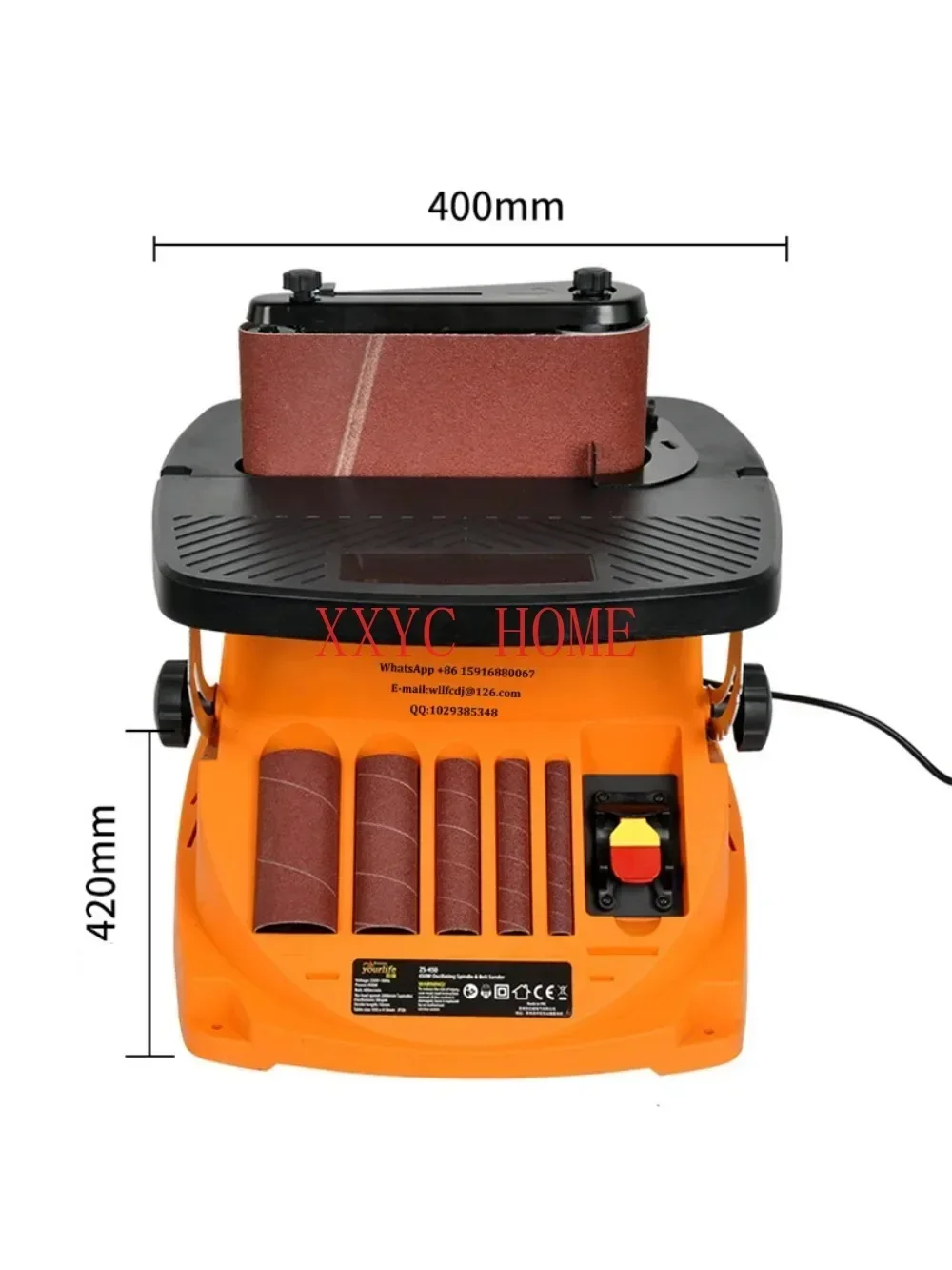 Vertical Drum Belt Wood Sander Oscillating Spindle Sander  Woodworking Grinding Tools Polisher 2000RPM