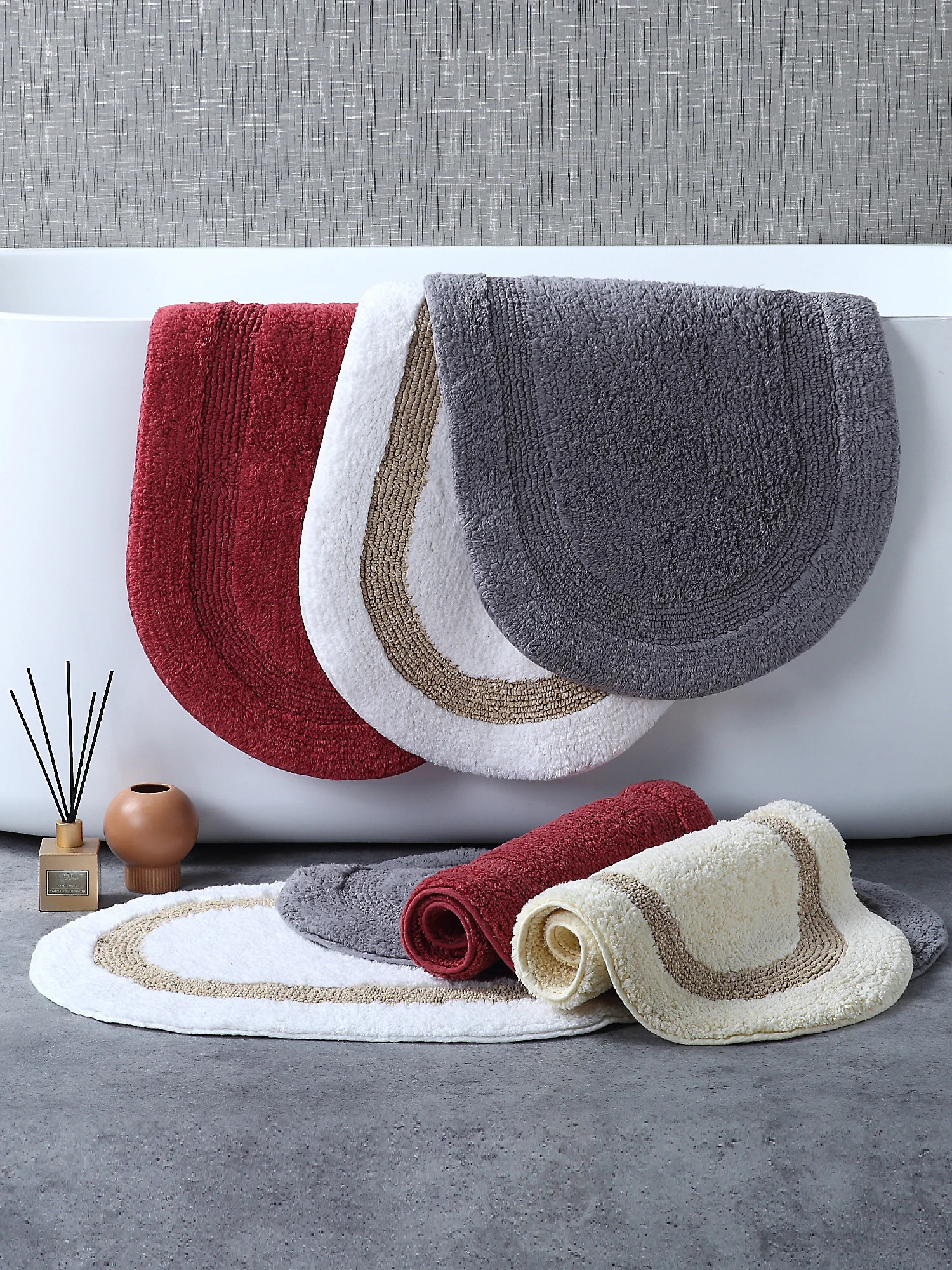 

Впитывающий хлопковый коврик для батомы, овальный вход в отеле, полный хлопковый коврик для ног, противоскользящее банное полотенце для унитаза, одеяло для домашнего использования