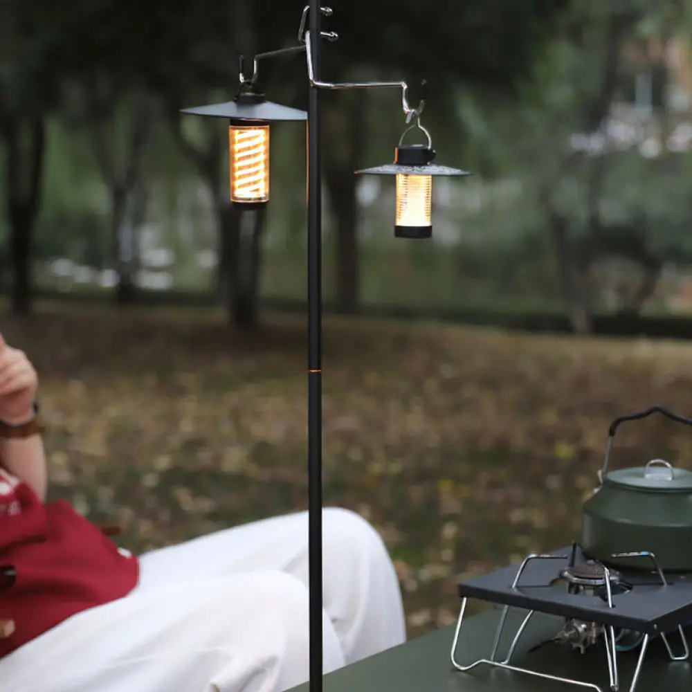 Outdoor Camping Light Support For Hike Mount Foldable Aluminum Lamp Pole Portable Desktop Bracket Hiking Lantern Hanger