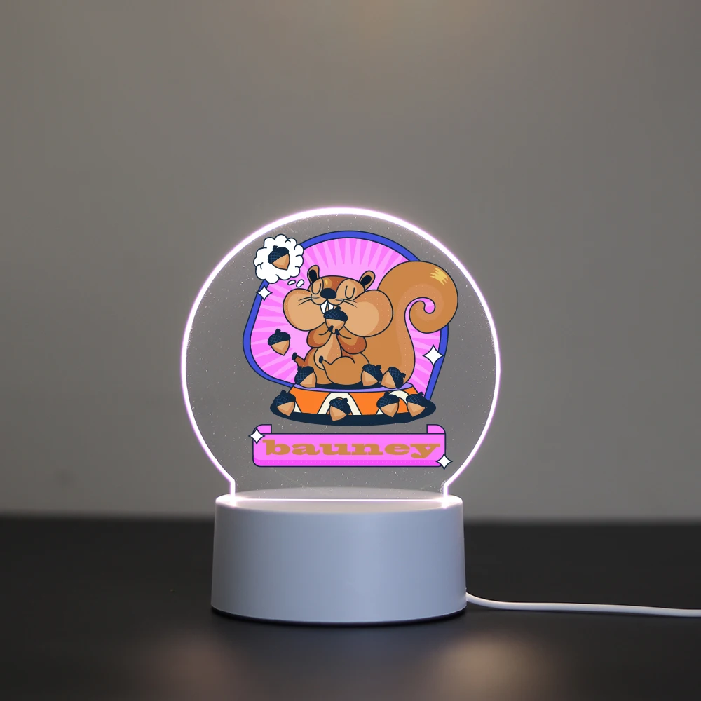 Modern minimalist custom light panel squirrel USB 3D Creative Customized Night Light Birthday gifts for friends and family
