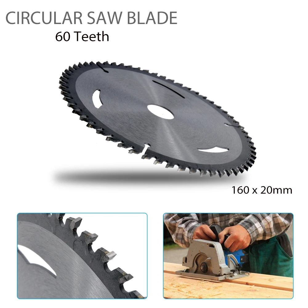 Circular Saw Blade 160mm x 20mm x 60T Circular Grinder Disc Cutting Wheel Saw Blade For Wood Metal Cutting Chainsaw Power Tools