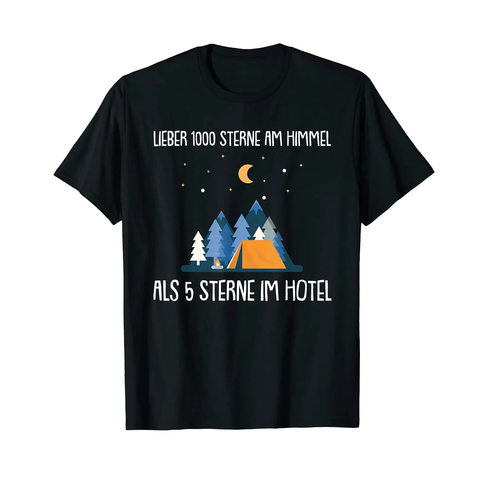T Shirt with German Text Lieber 1000 Sterne am Himmel als 5 im black vintage Washed Stylish Stretched designer clothes Casual