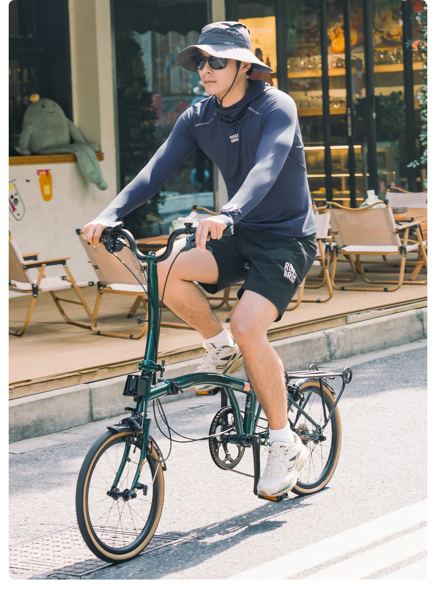 ROCKBROS Kapuzen-Sweatshirt mit langen Ärmeln, atmungsaktiv, sonnenschützend, für Fitnessstudio und Sport, aus umweltfreundlichem Stoff, schnelltrocknend, Fahrradbekleidung. – Detail 13