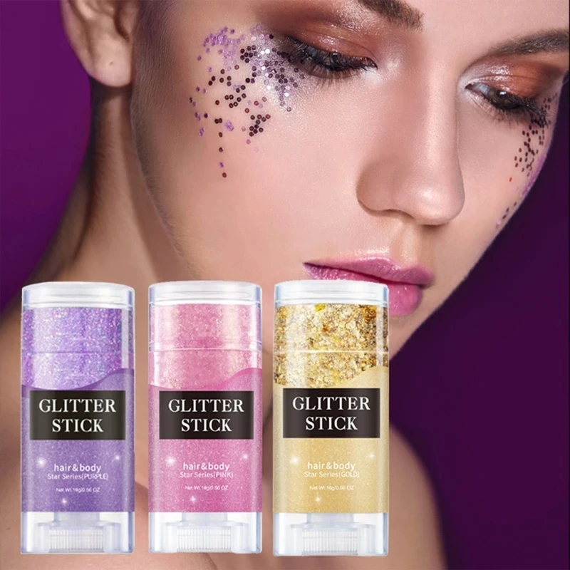 Sparkling Hair Gel Long Lasting Sparkling Makeup Cream Face Hair Glitter Gel for Festival Party Performance Easy To Clean